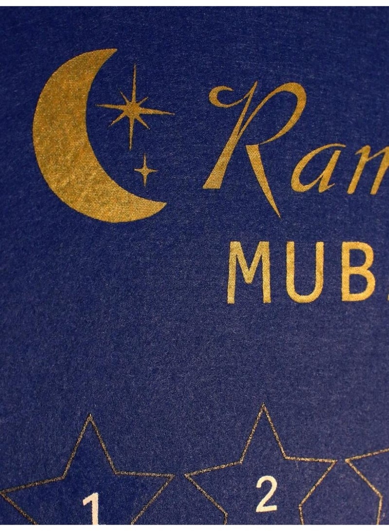 Ramadan Mubarak Countdown Calendar Wall Hanging – Star Tracker Fabric Banner for Kids & Family – Interactive Ramadan Home Decor - Image 4